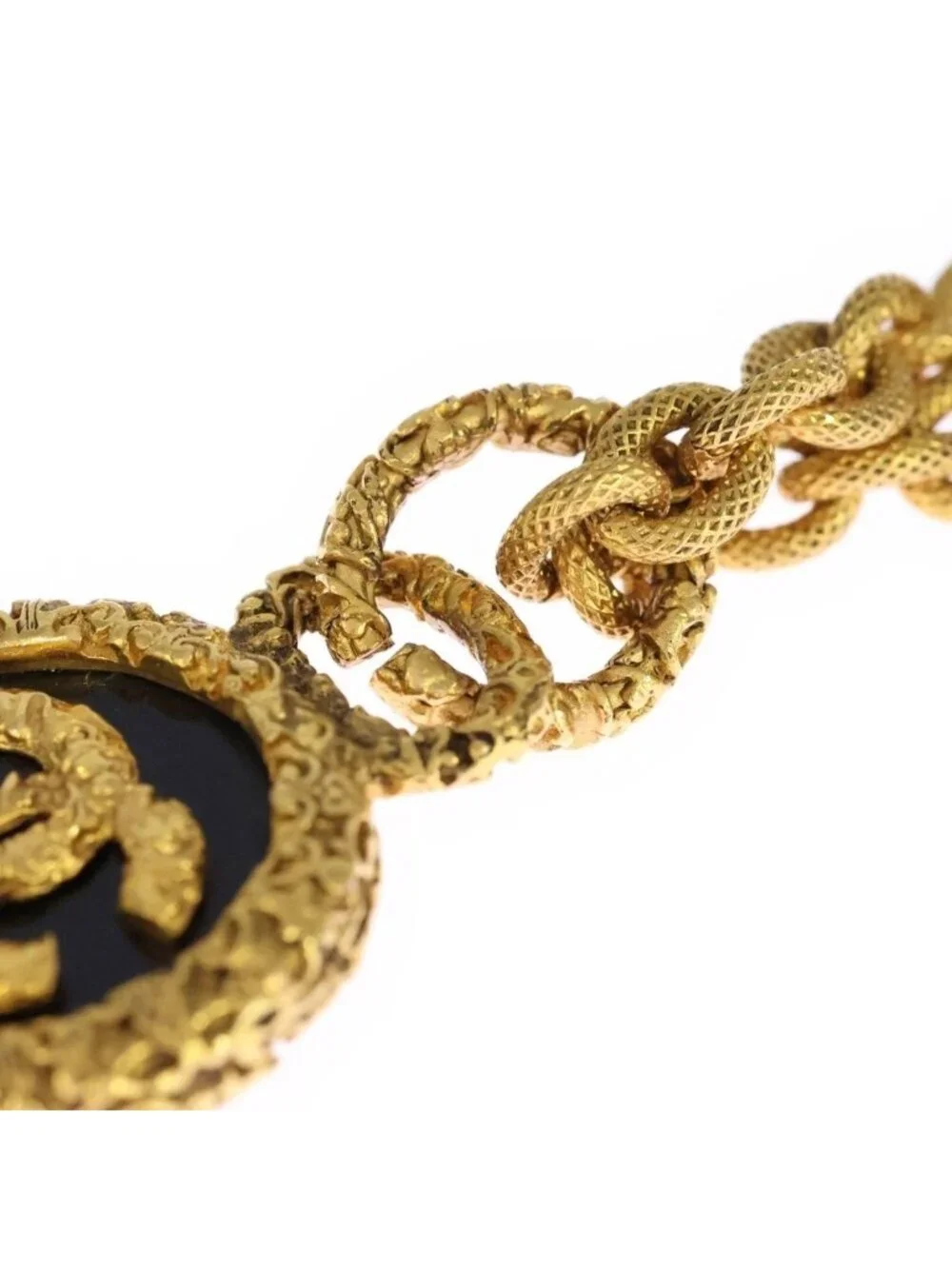 Chanel CC Logo Lava Long Pendant Chain Gold